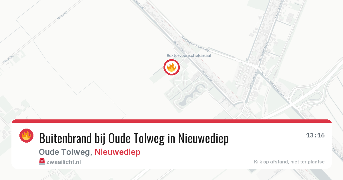 Buitenbrand bij Oude Tolweg in Nieuwediep — 9 aug 2026