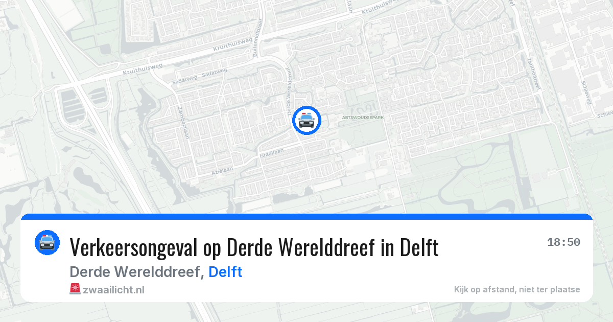 Verkeersongeval op Derde Werelddreef in Delft — 2 jun 2026