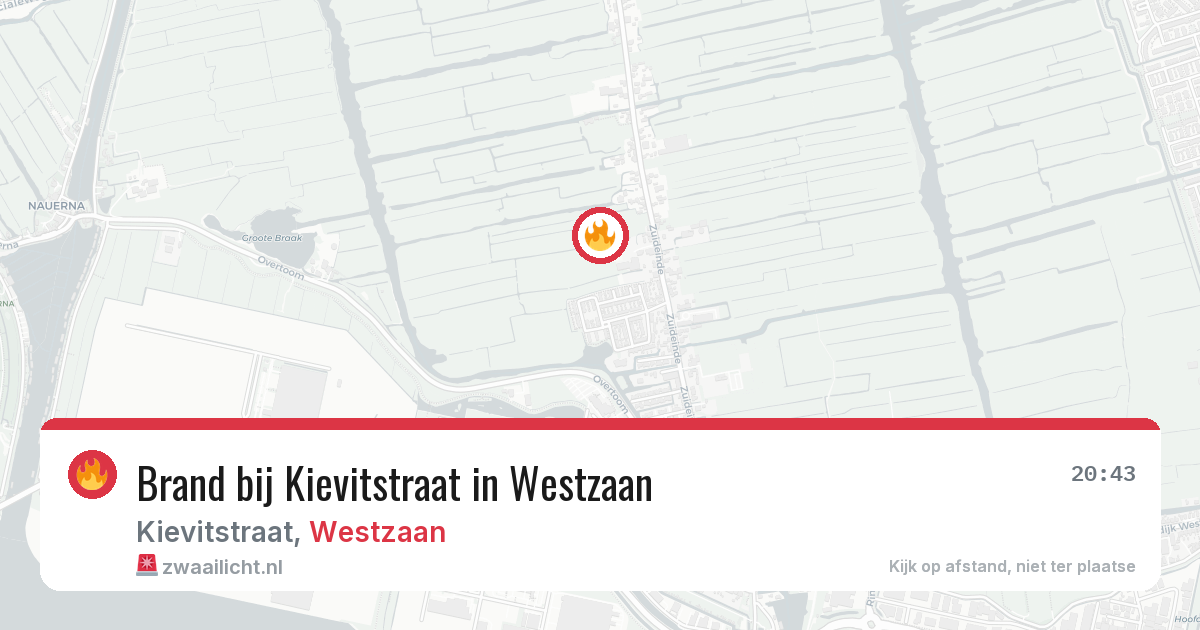 Brand bij Kievitstraat in Westzaan — 8 jun 2026