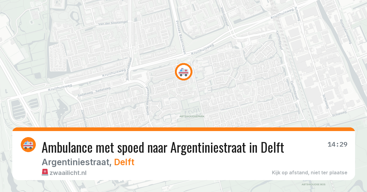 Ambulance met spoed naar Argentiniestraat in Delft — 19 mei 2026
