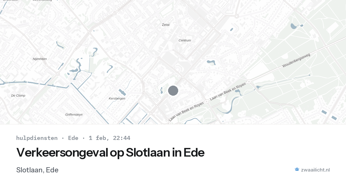 Verkeersongeval op Slotlaan in Ede — 1 feb 2026