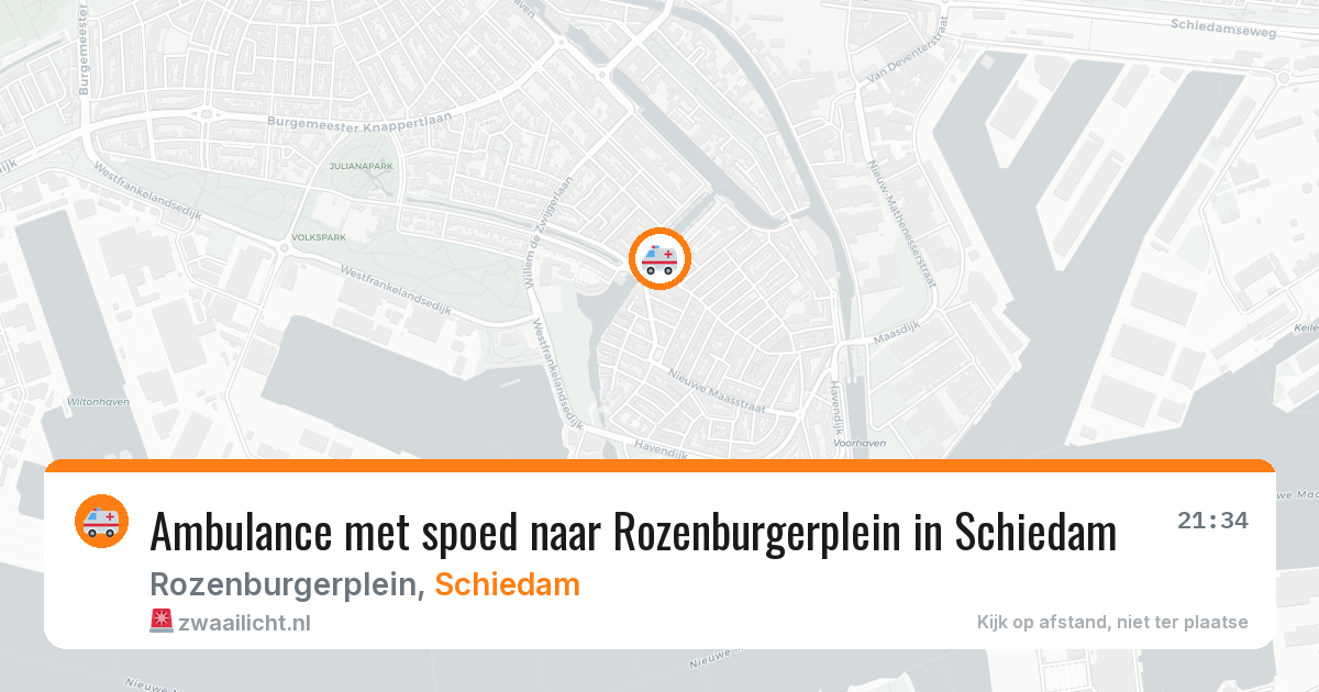 Ambulance met spoed naar Rozenburgerplein in Schiedam — 2 jul 2026
