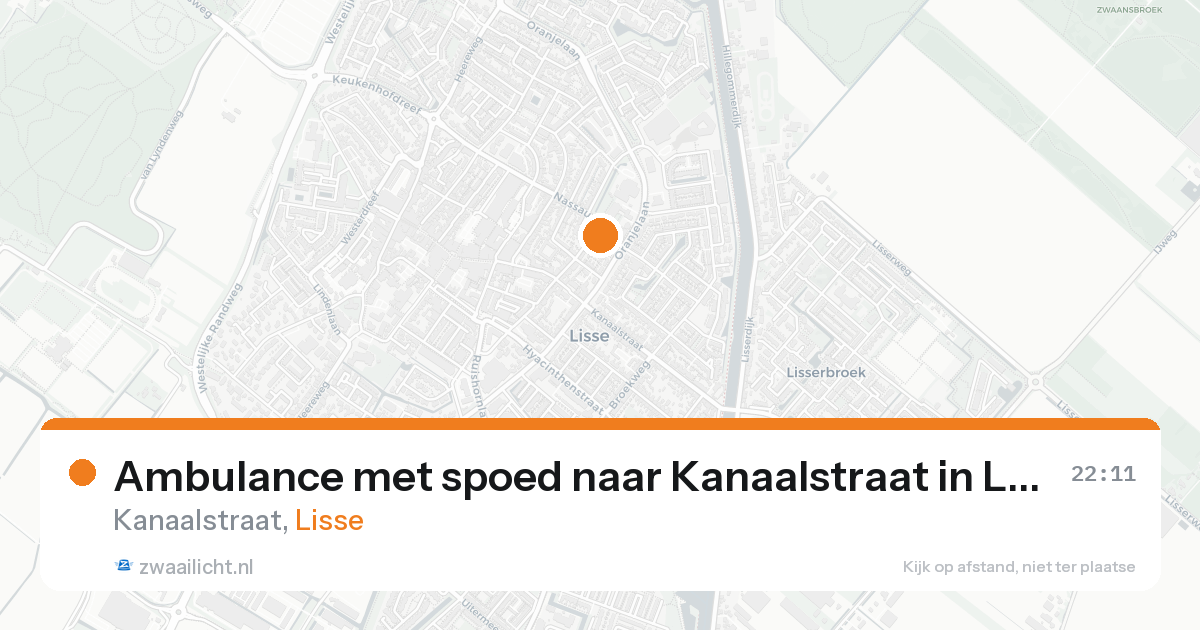 Ambulance met spoed naar Kanaalstraat in Lisse — 17 aug 2026