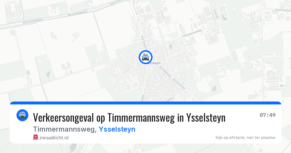 Verkeersongeval op Timmermannsweg in Ysselsteyn — 7 aug 2026