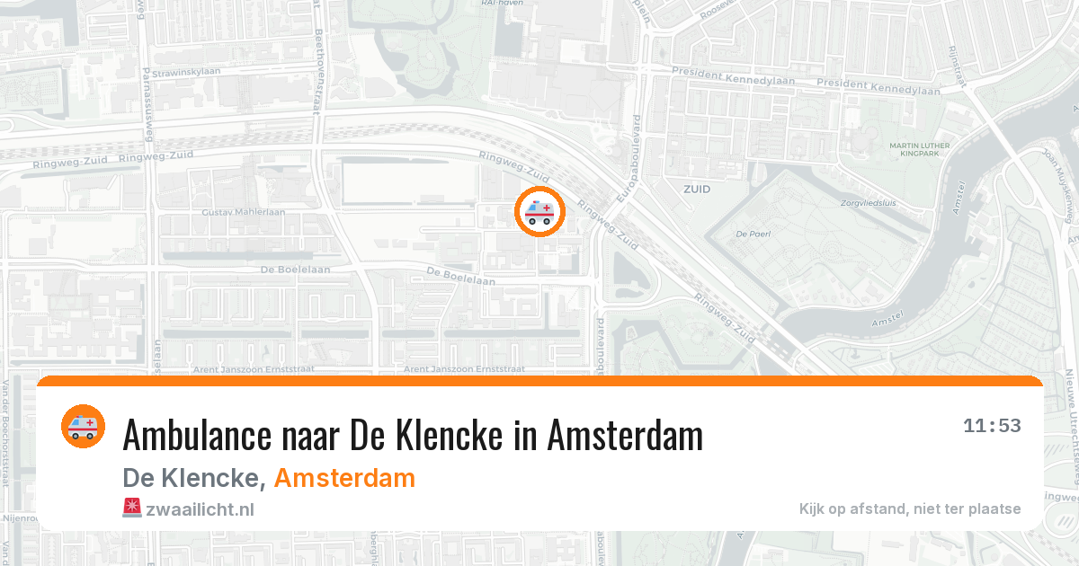 Ambulance naar De Klencke in Amsterdam — 8 jul 2026