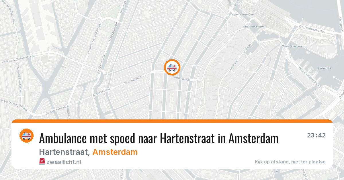 Ambulance met spoed naar Hartenstraat in Amsterdam — 16 apr 2026