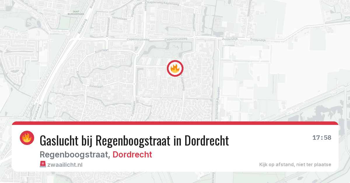 Gaslucht bij Regenboogstraat in Dordrecht — 9 apr 2026