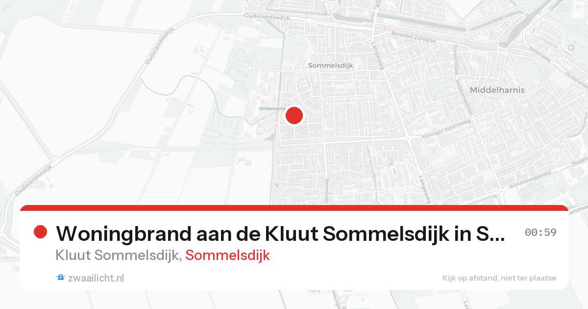 Woningbrand aan de Kluut Sommelsdijk in Sommelsdijk — 24 aug 2026