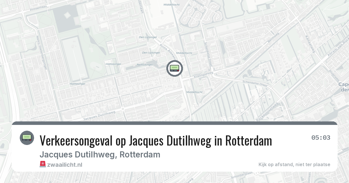 Verkeersongeval op Jacques Dutilhweg in Rotterdam — 9 feb 2026