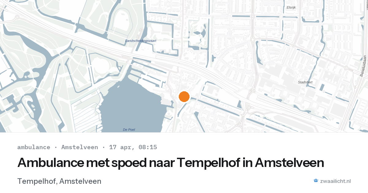 Ambulance met spoed naar Tempelhof in Amstelveen — 21 mrt 2026