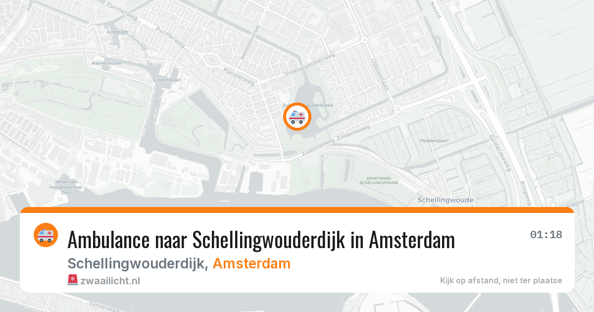 Ambulance naar Schellingwouderdijk in Amsterdam — 9 aug 2026