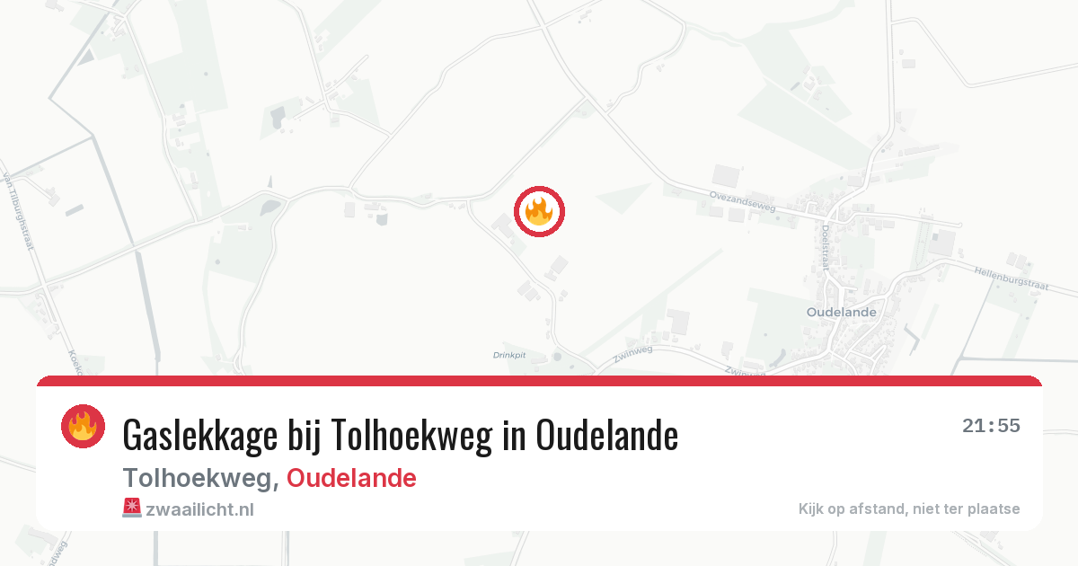 Gaslekkage bij Tolhoekweg in Oudelande — 6 jul 2026