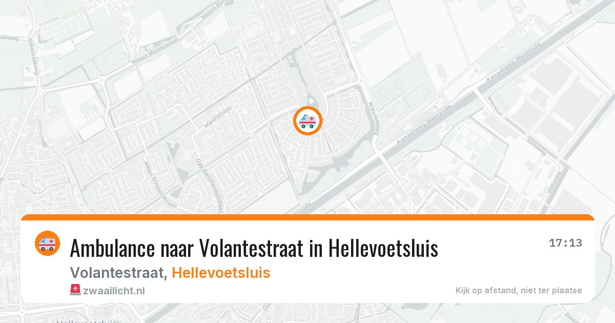 Ambulance naar Volantestraat in Hellevoetsluis — 3 aug 2026