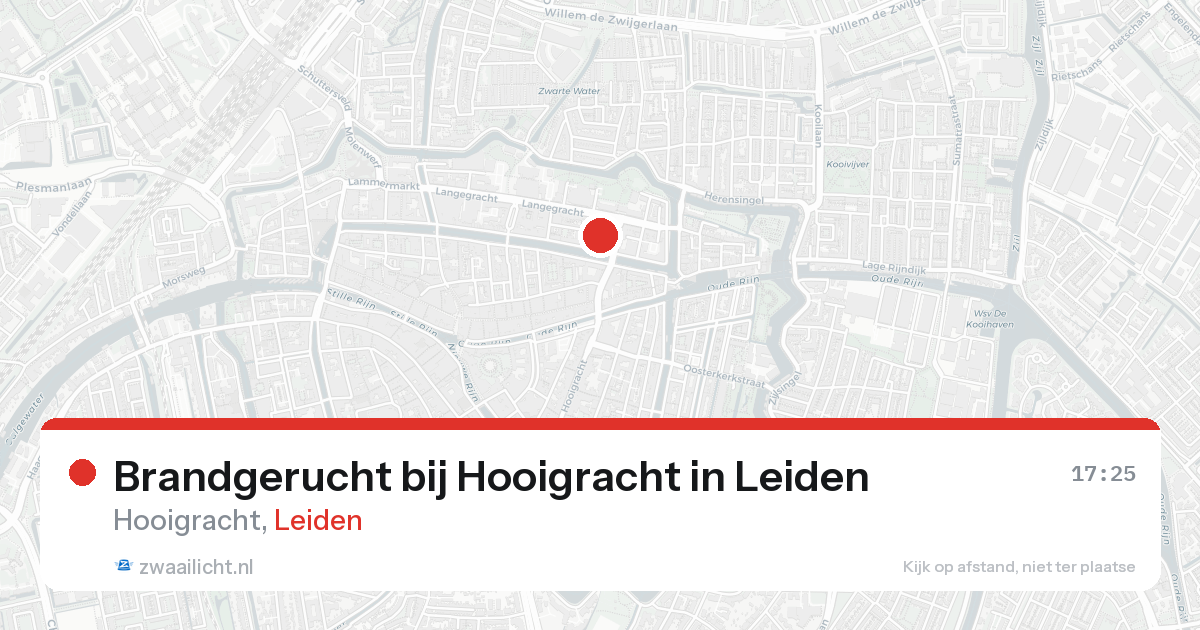 Brandgerucht bij Hooigracht in Leiden — 4 apr 2026
