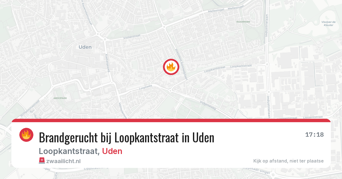 Brandgerucht bij Loopkantstraat in Uden — 27 mrt 2026