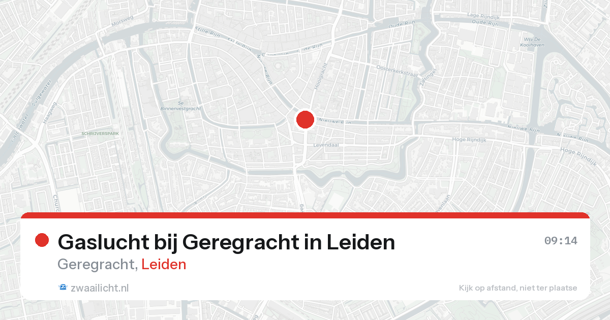 Gaslucht bij Geregracht in Leiden — 26 aug 2026
