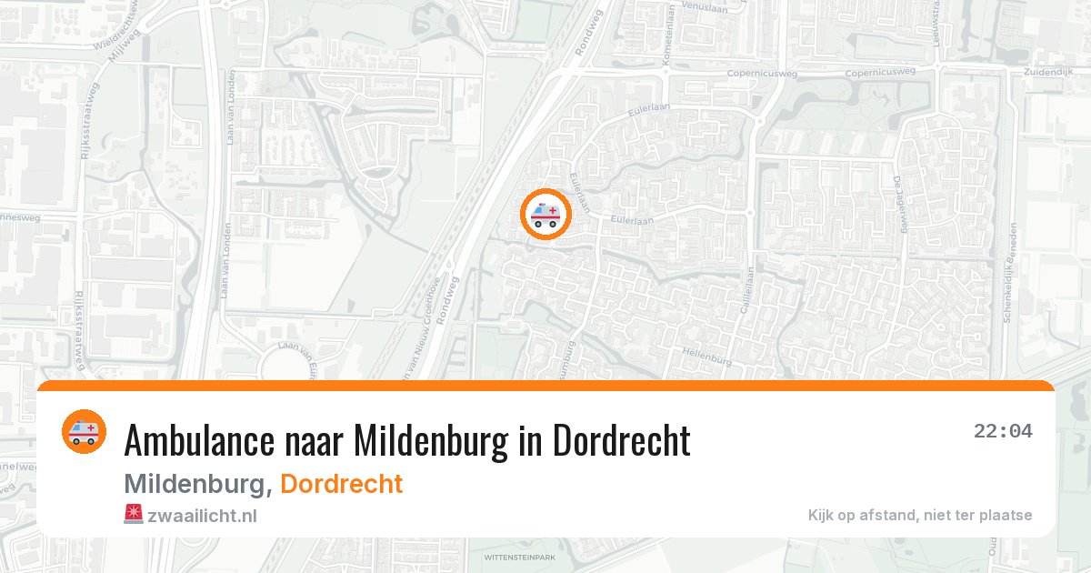 Ambulance naar Mildenburg in Dordrecht — 10 aug 2026