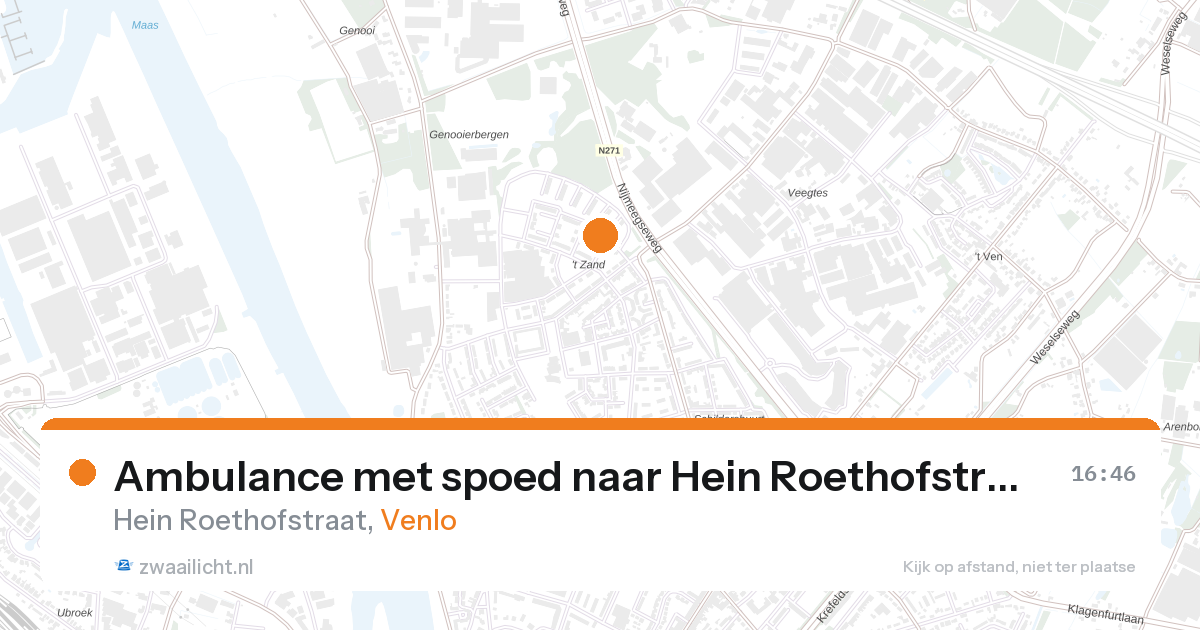 Ambulance met spoed naar Hein Roethofstraat in Venlo — 13 aug 2026