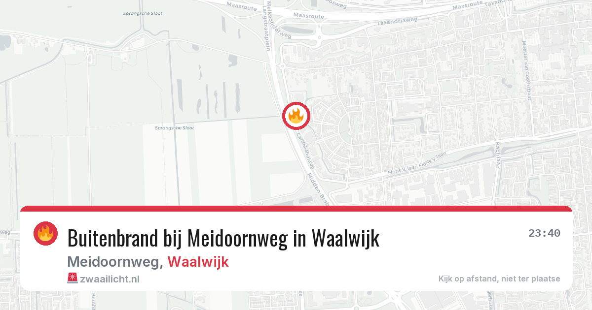 Buitenbrand bij Meidoornweg in Waalwijk — 18 mrt 2026