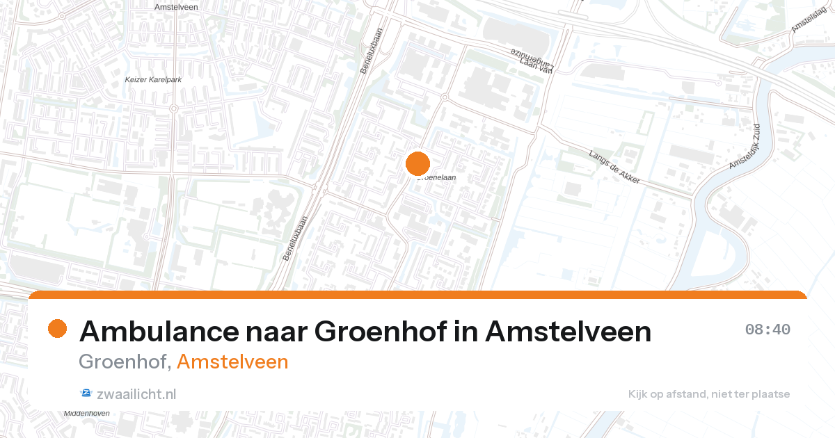 Ambulance naar Groenhof in Amstelveen — 27 aug 2026