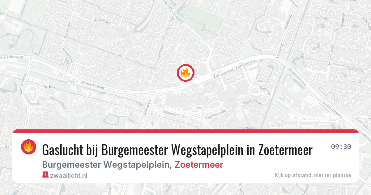 Gaslucht bij Burgemeester Wegstapelplein in Zoetermeer — 2 jul 2026