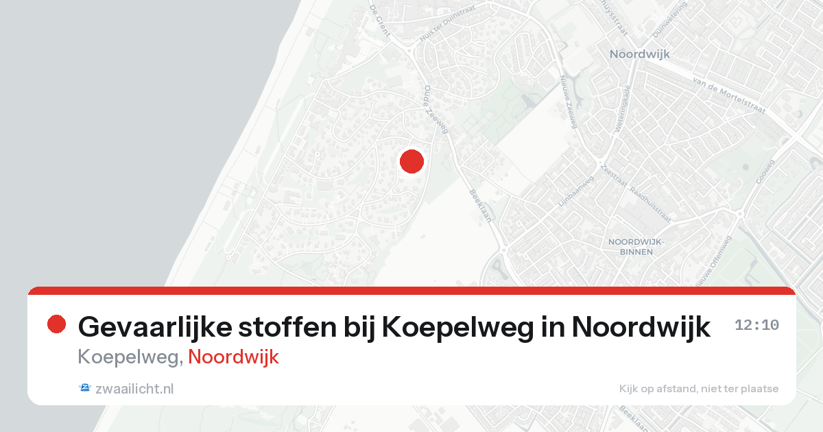 Gevaarlijke stoffen bij Koepelweg in Noordwijk — 13 mrt 2026