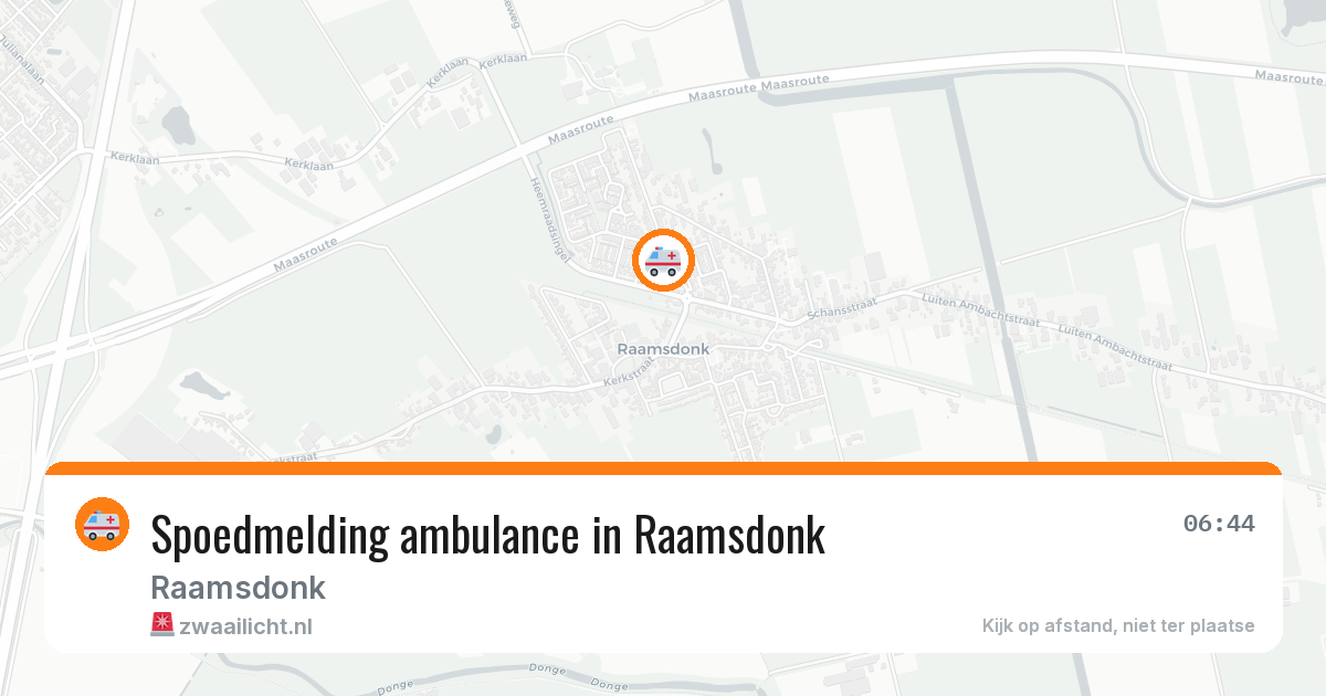Spoedmelding ambulance in Raamsdonk — 17 mei 2026