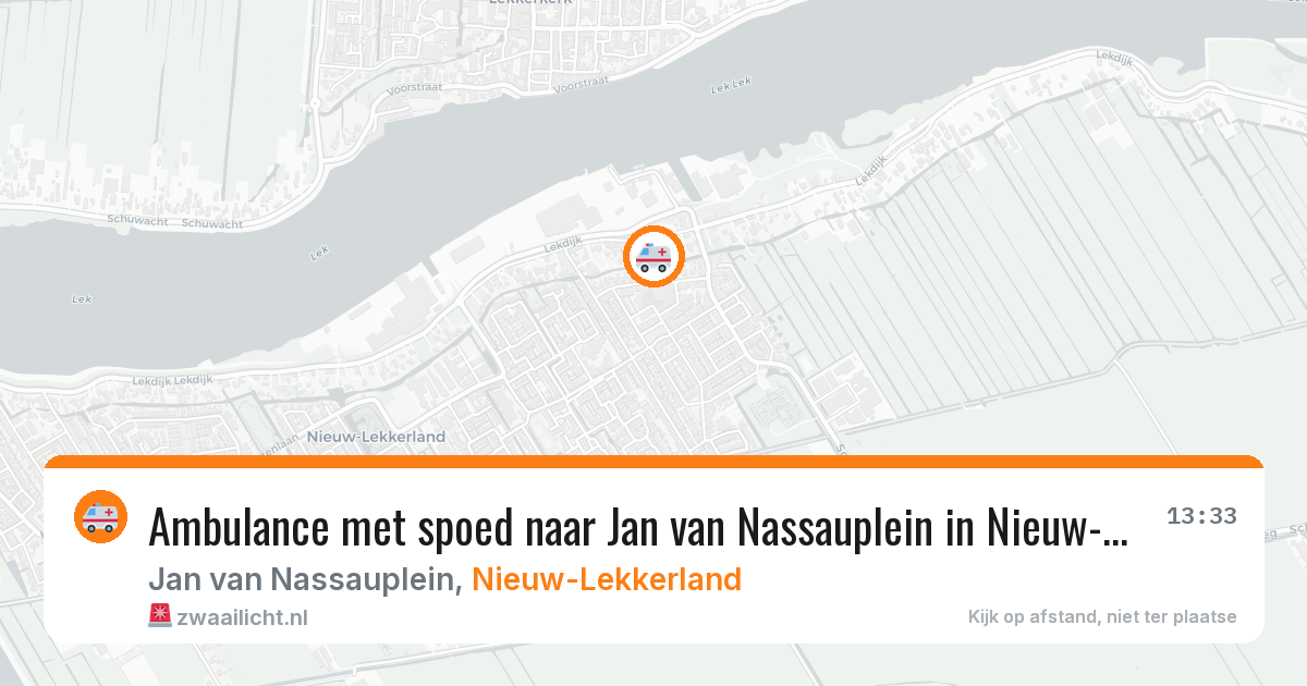 Ambulance met spoed naar Jan van Nassauplein in Nieuw-Lekkerland — 9 jun 2026