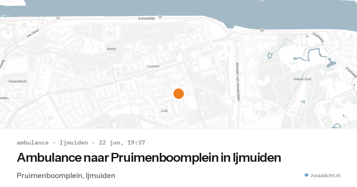 Ambulance naar Pruimenboomplein in Ijmuiden — 22 jun 2026