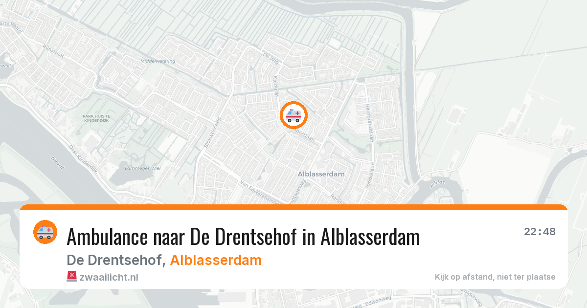 Ambulance naar De Drentsehof in Alblasserdam — 23 mei 2026