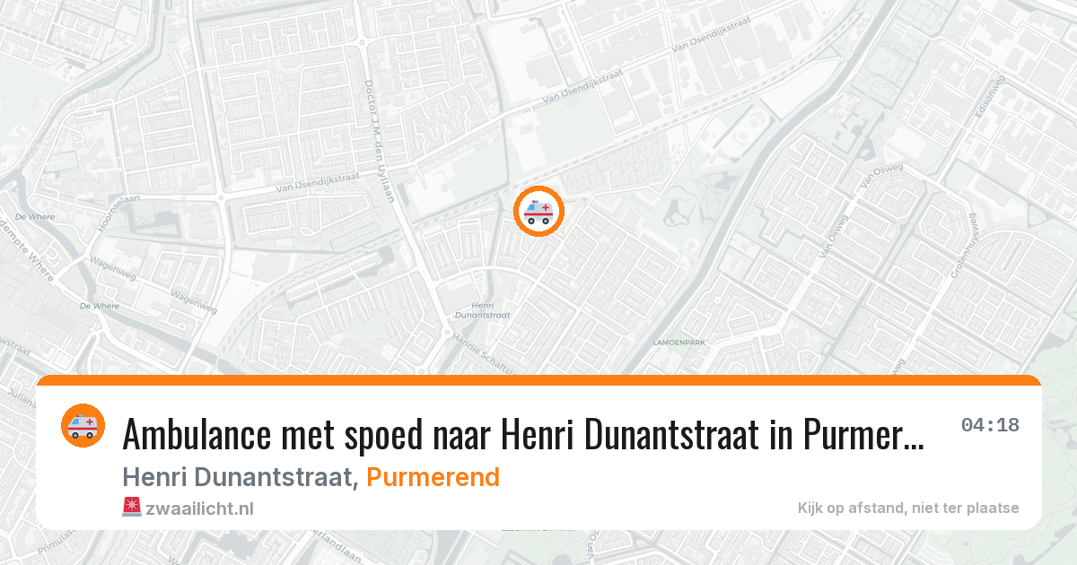 Ambulance met spoed naar Henri Dunantstraat in Purmerend — 14 aug 2026
