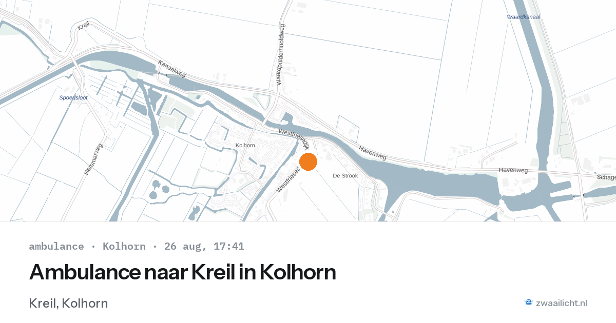 Ambulance naar Kreil in Kolhorn — 26 aug 2026