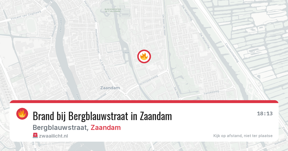 Brand bij Bergblauwstraat in Zaandam — 17 jan 2026