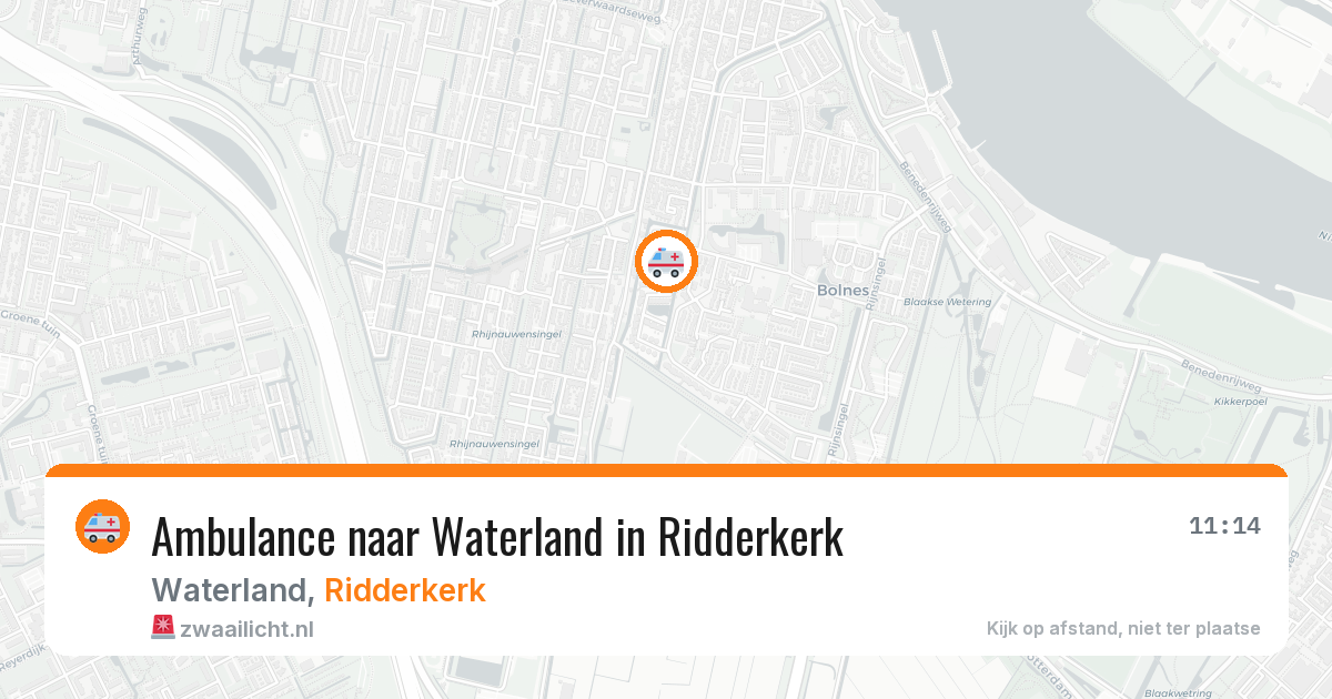 Ambulance naar Waterland in Ridderkerk — 26 jun 2026