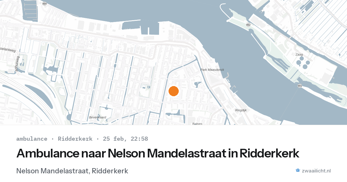 Ambulance naar Nelson Mandelastraat in Ridderkerk — 25 feb 2026