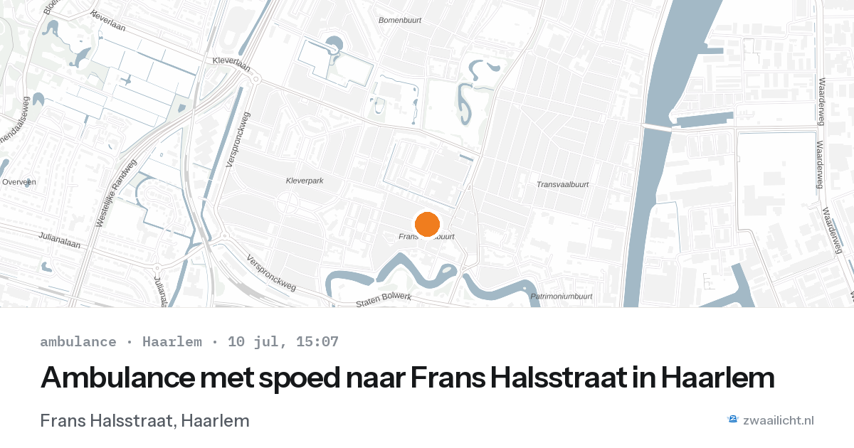 Ambulance met spoed naar Frans Halsstraat in Haarlem — 10 jul 2026