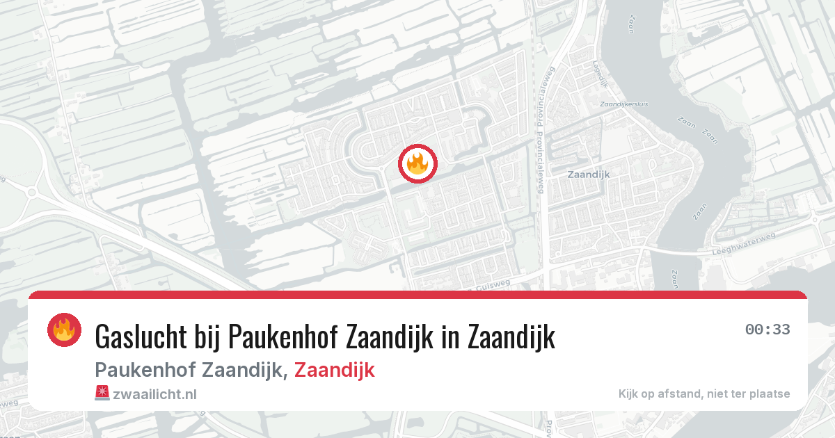 Gaslucht bij Paukenhof Zaandijk in Zaandijk — 5 jul 2026