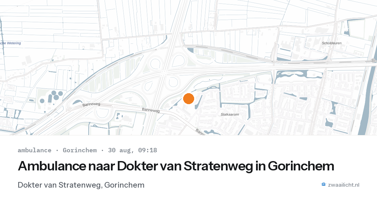 Ambulance naar Dokter van Stratenweg in Gorinchem — 30 aug 2026