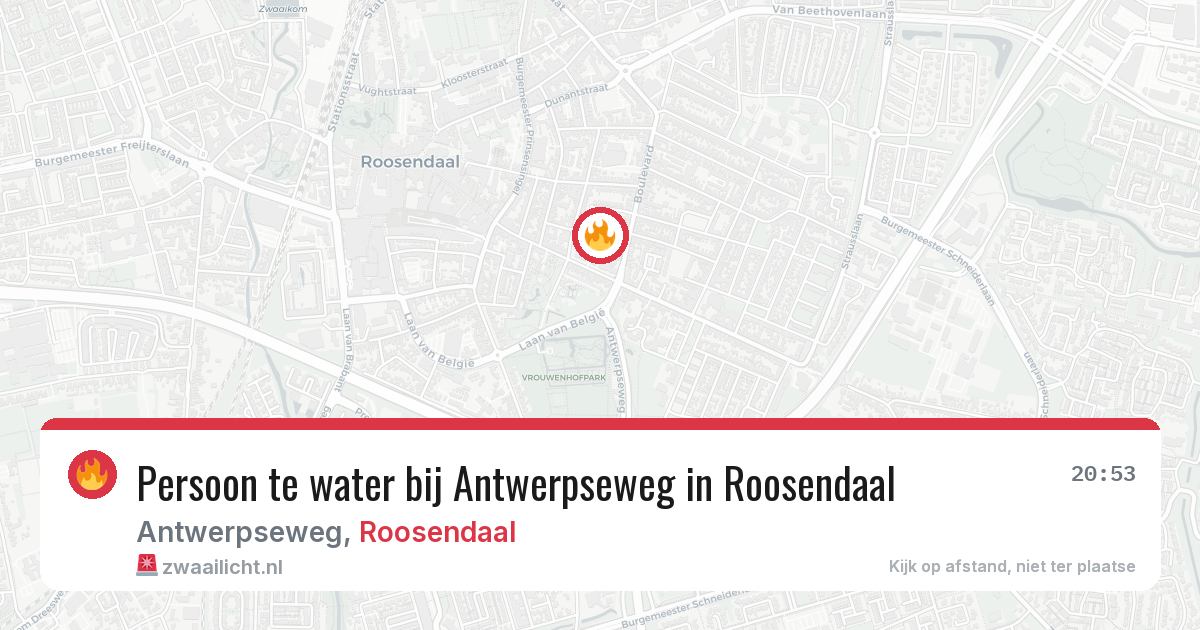 Persoon te water bij Antwerpseweg in Roosendaal — 24 mei 2026