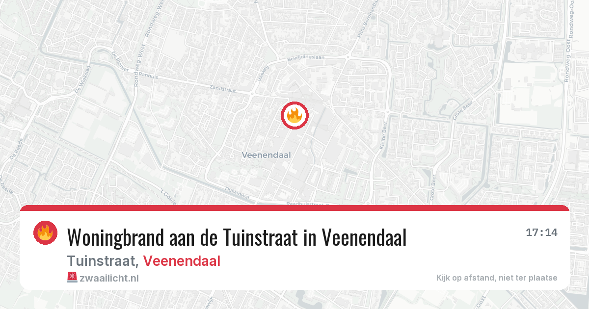 Woningbrand aan de Tuinstraat in Veenendaal — 20 mei 2026