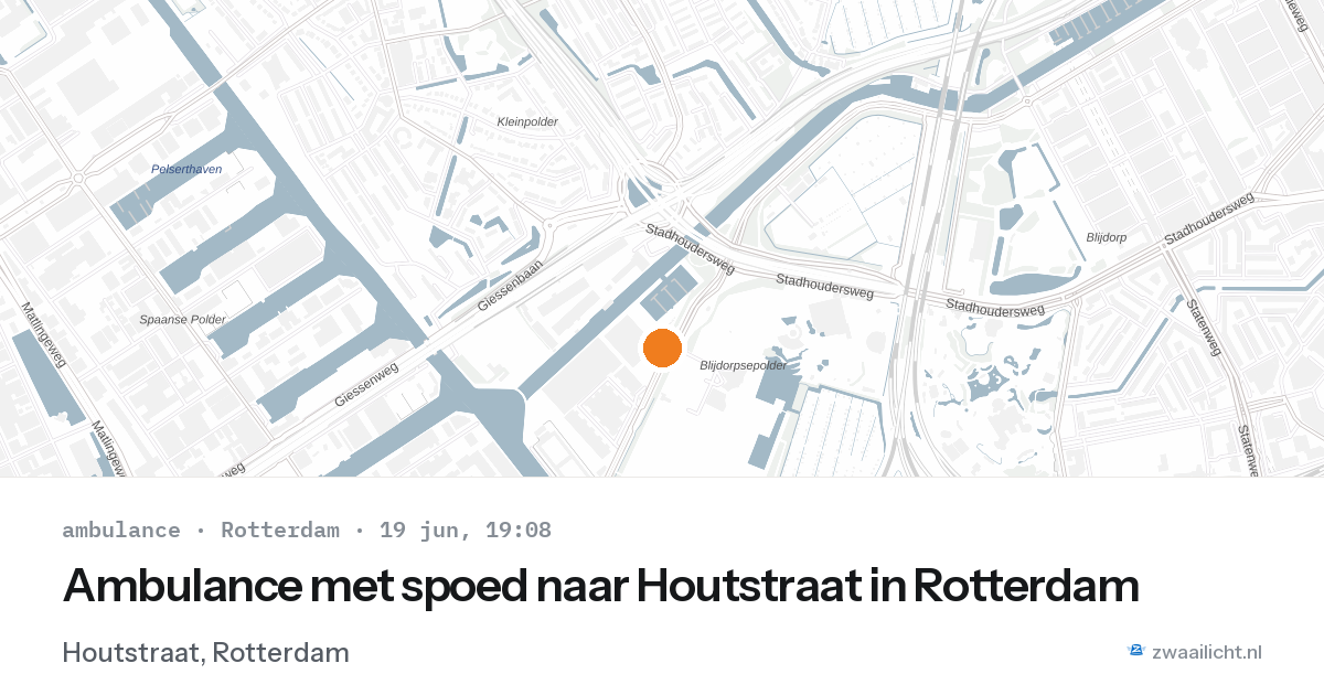 Ambulance met spoed naar Houtstraat in Rotterdam — 19 jun 2026