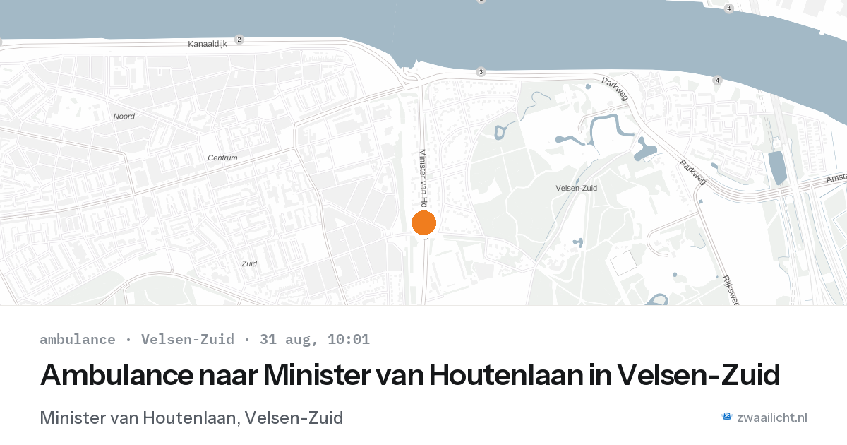 Ambulance naar Minister van Houtenlaan in Velsen-Zuid — 31 aug 2026