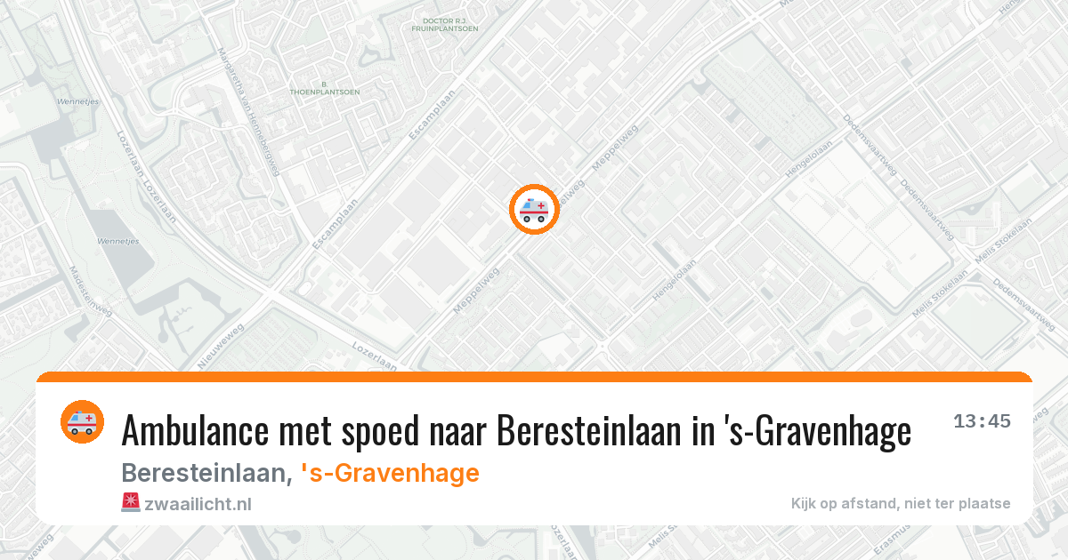 Ambulance met spoed naar Beresteinlaan in 's-Gravenhage — 24 jun 2026
