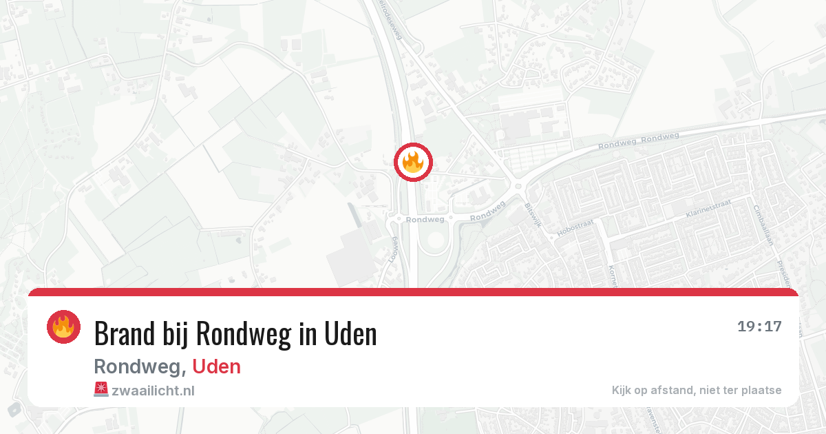 Brand bij Rondweg in Uden — 8 aug 2026