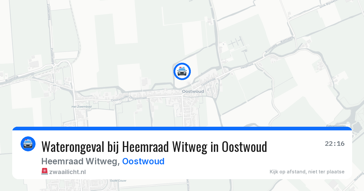 Waterongeval bij Heemraad Witweg in Oostwoud — 16 jul 2026