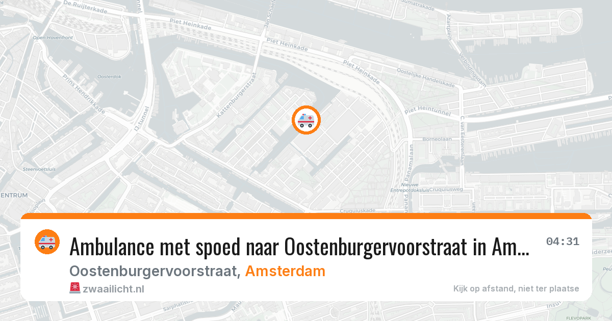 Ambulance met spoed naar Oostenburgervoorstraat in Amsterdam — 10 apr 2026