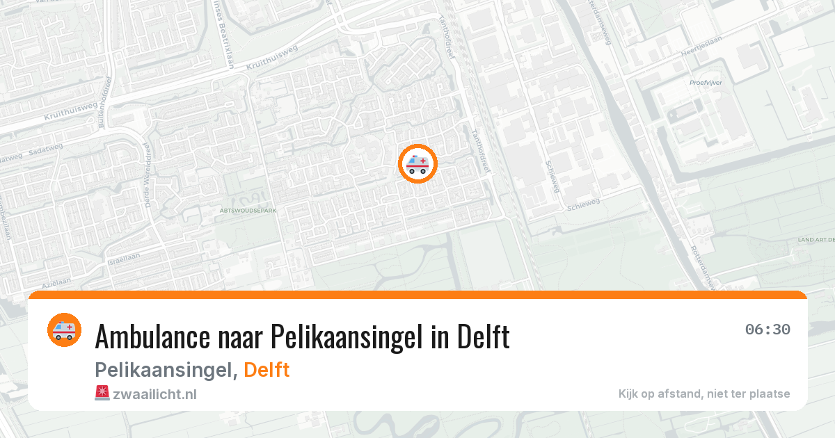 Ambulance naar Pelikaansingel in Delft — 15 aug 2026