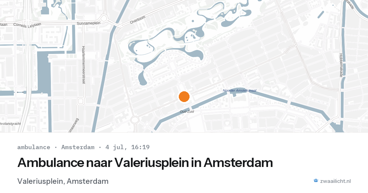 Ambulance naar Valeriusplein in Amsterdam — 4 jul 2026