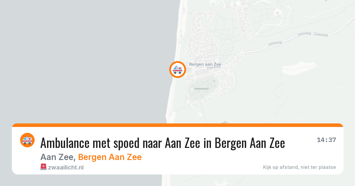 Ambulance met spoed naar Aan Zee in Bergen Aan Zee — 14 aug 2026