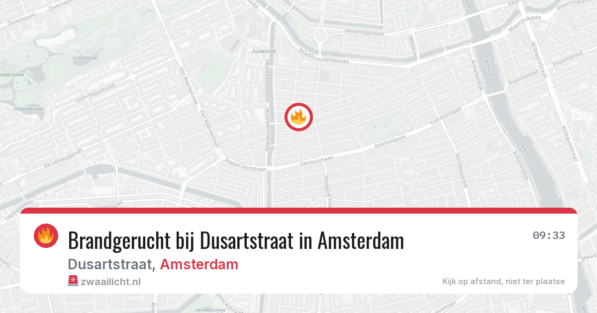Brandgerucht bij Dusartstraat in Amsterdam — 18 jul 2026